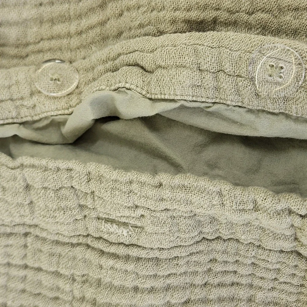 West Elm Bliss Gauze Duvet 3pc Set Full Queen Sage Green Cotton Standard Shams